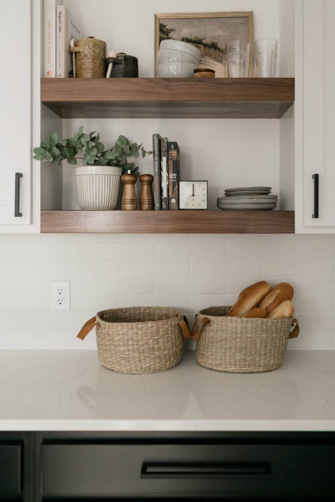 Two wicker bread baskets