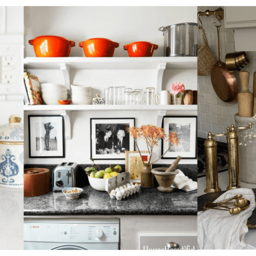 collection of kitchen counter decor