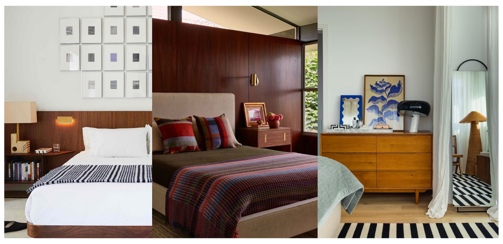 cover for a blog post about mid century modern bedroom