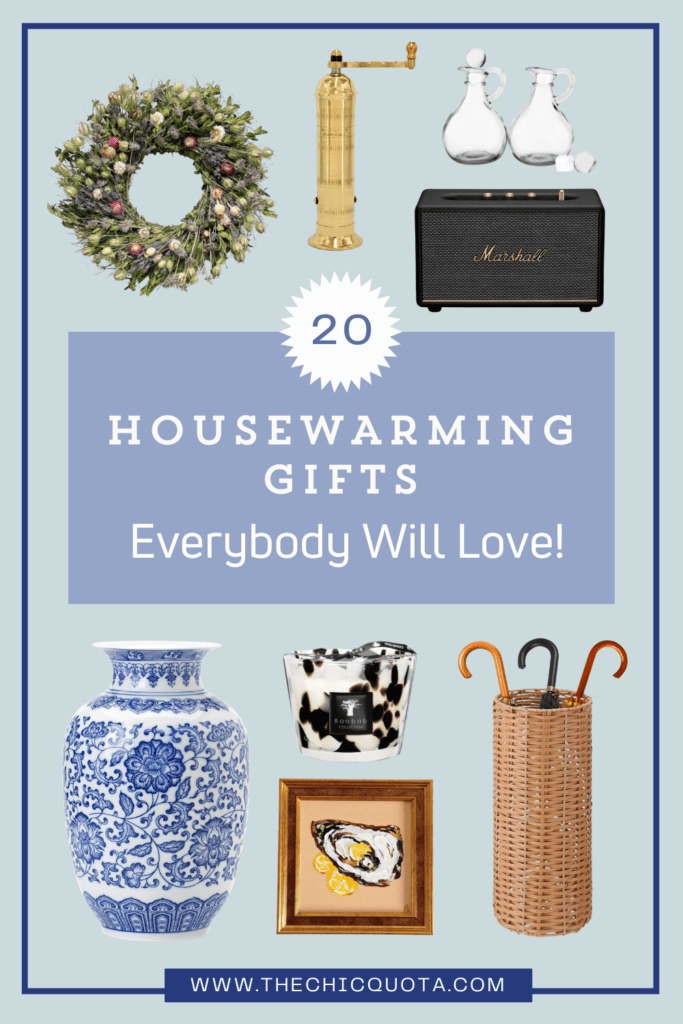 pin showing examples of best housewarming gifts