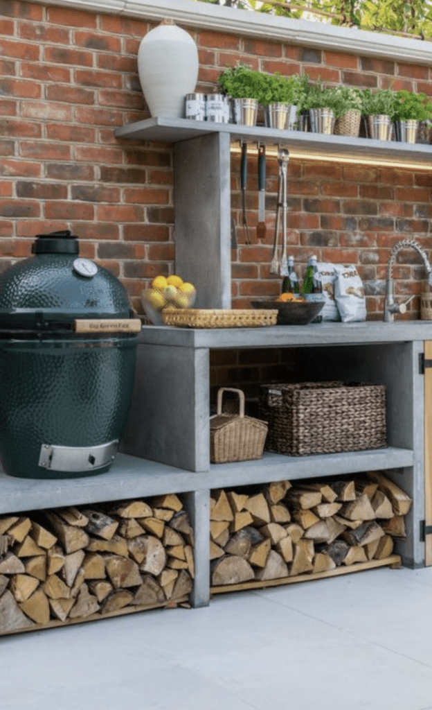 concrete outdoor kitchen with a modern, minimalistic look