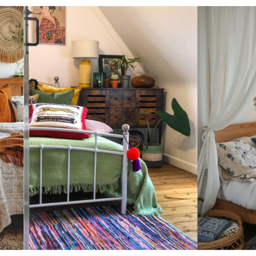 cover picture for a blog post about 21 boho bedroom ideas