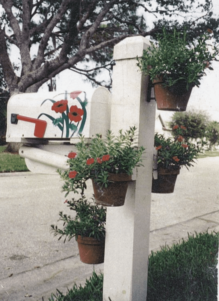 hanging flower pots for low-budget landscaping