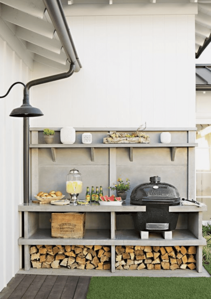 small outdoor kitchen ideas with minimalistic decor and structure