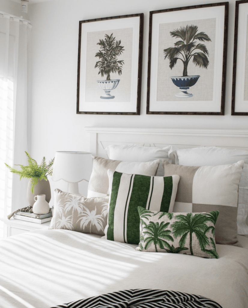 botanical, summer decor for a bedroom