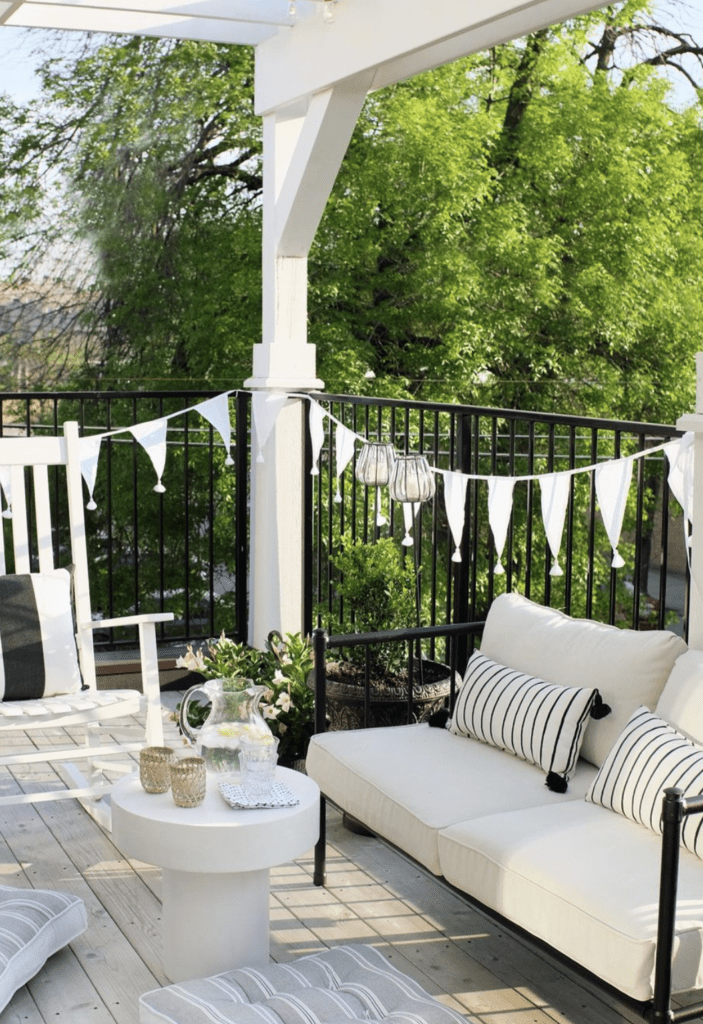 modern small front porch ideas for girly summer decor