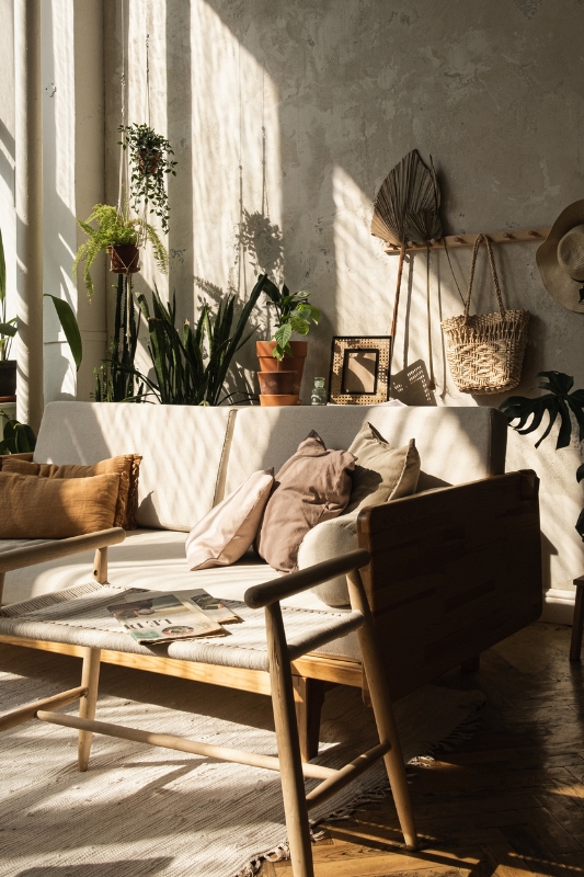 dark boho living room