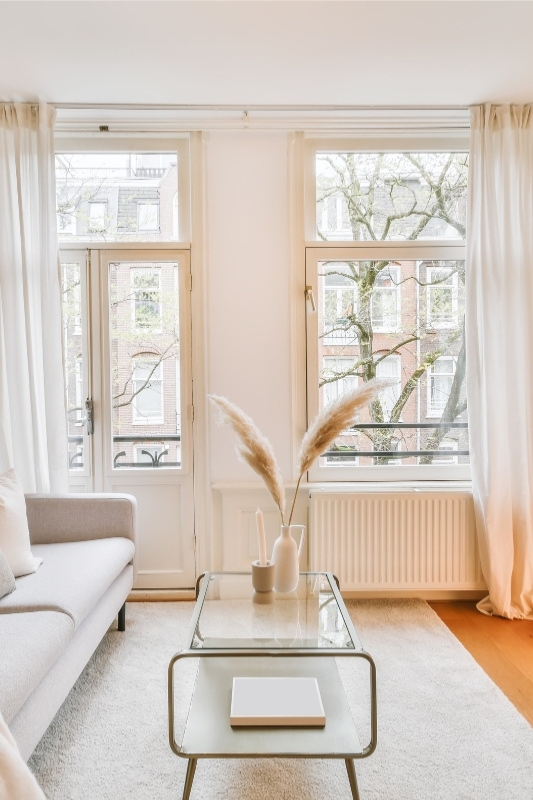 warm minimalist living room