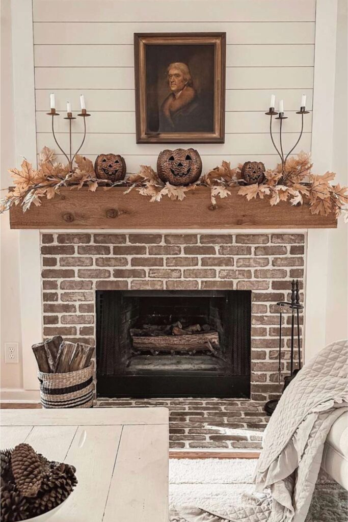 fall fireplace decor