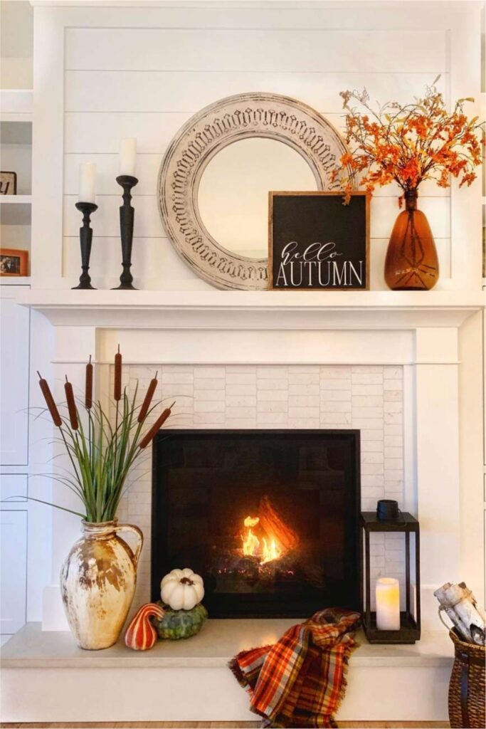 fall fireplace decor ideas