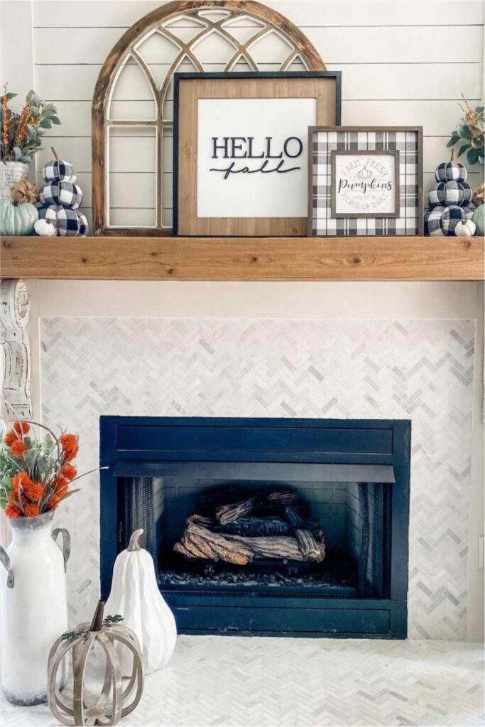 fall fireplace mantel decorating ideas