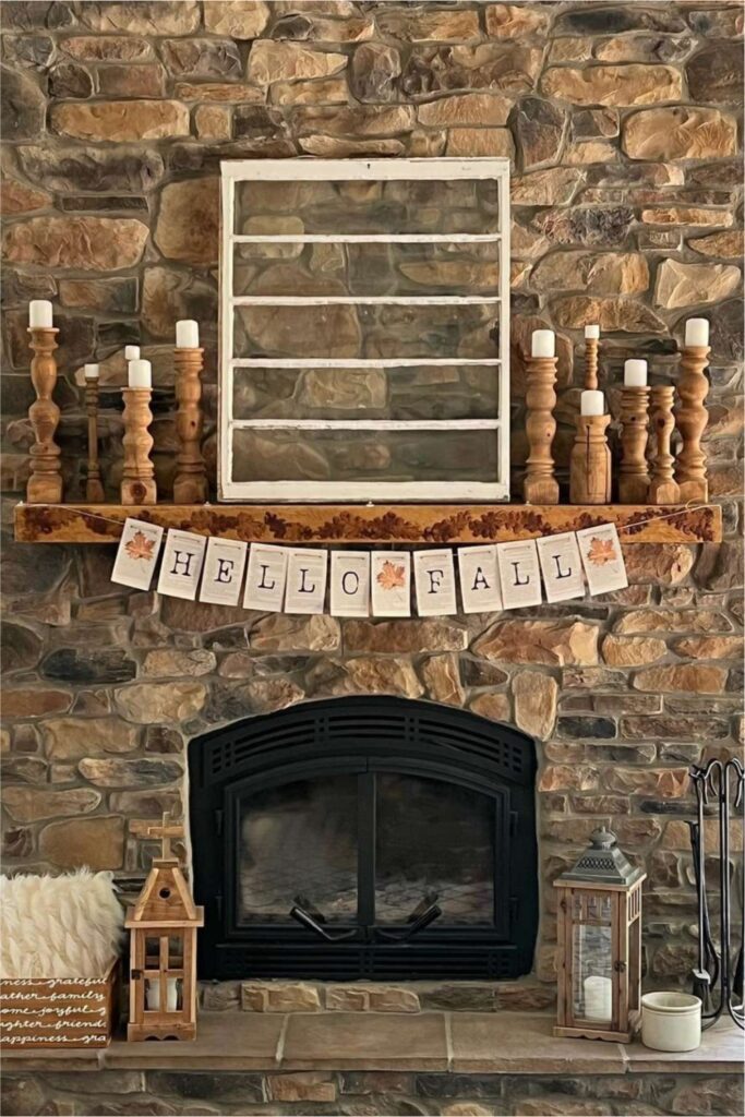 fall mantel decorations