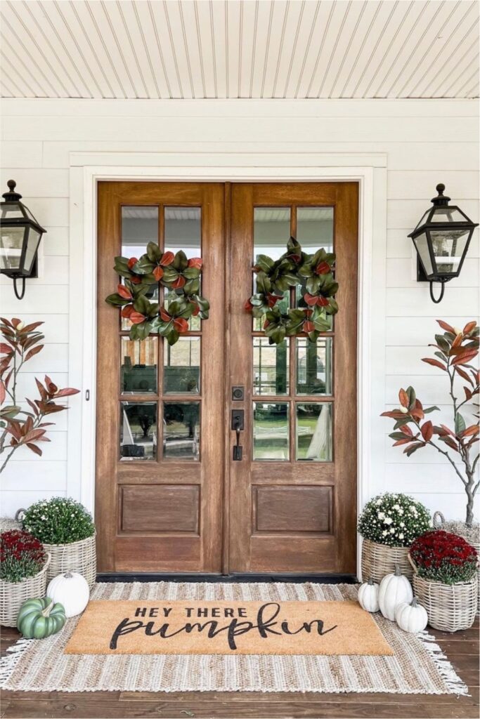 fall porch decorating ideas front doors