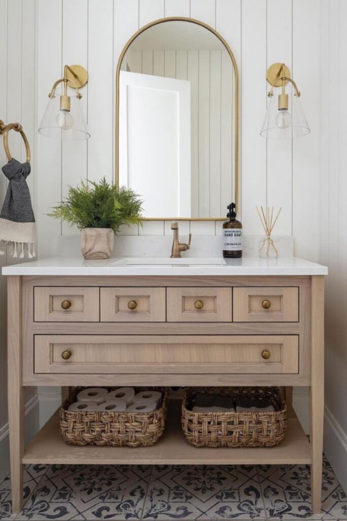 farmhouse half bathroom ideas