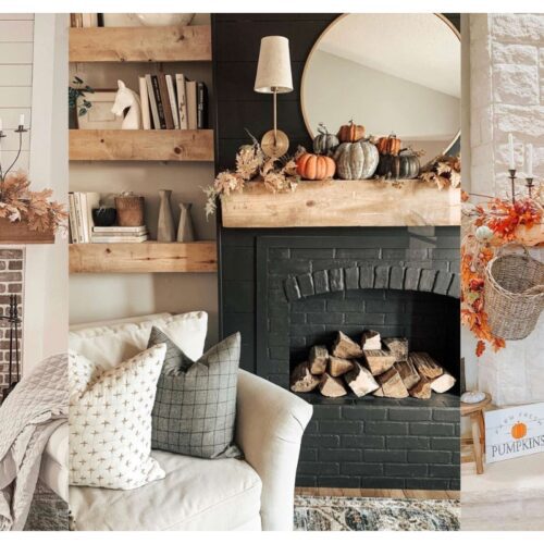 fireplace fall mantle decor