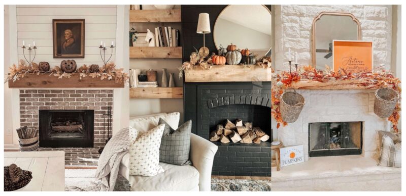 fireplace fall mantle decor