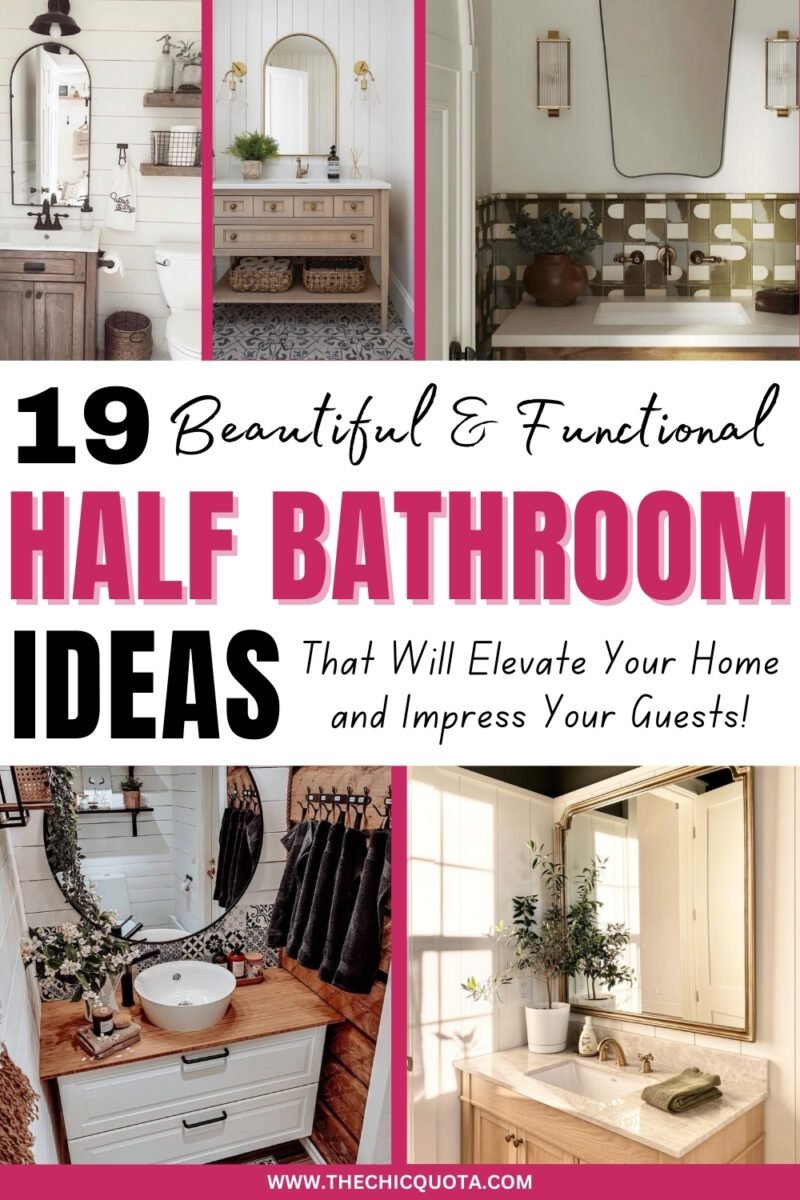 19 Stunning Half Bathroom Ideas You'll Want To Copy Now - The Chic Quota