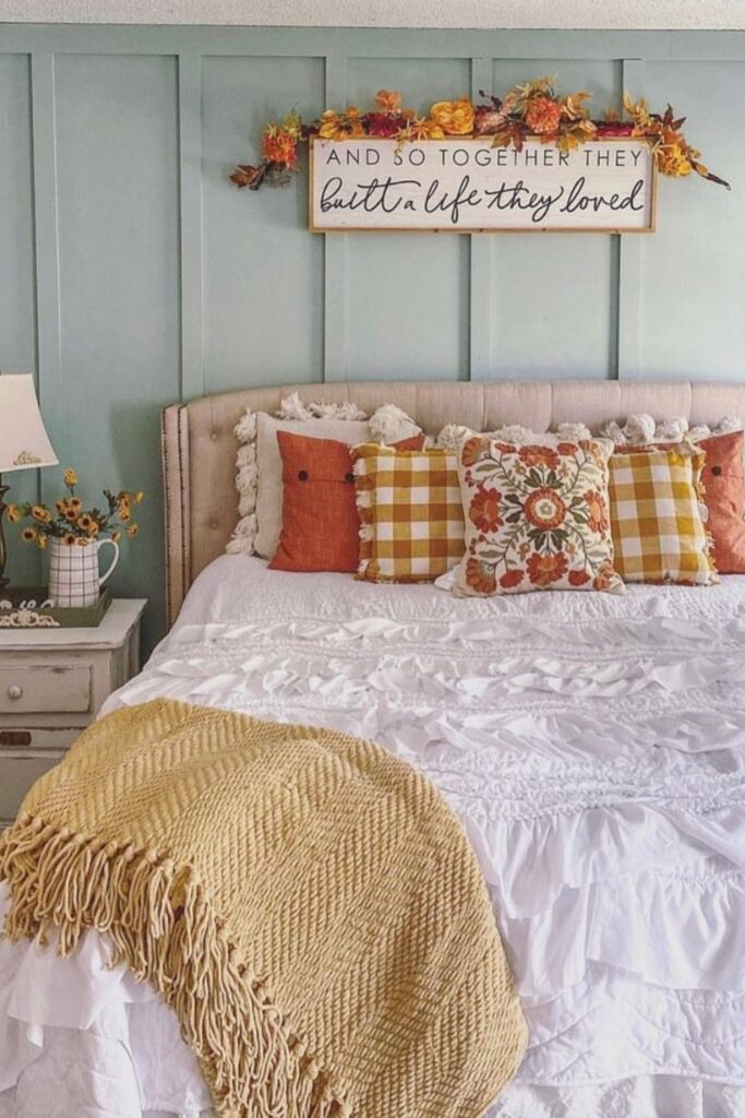 neutral fall bedroom decor