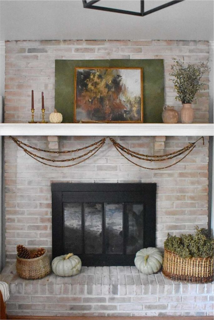 rustic fall mantle decor