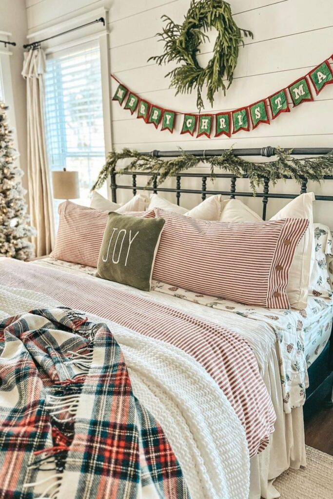 christmas bedroom decor pink