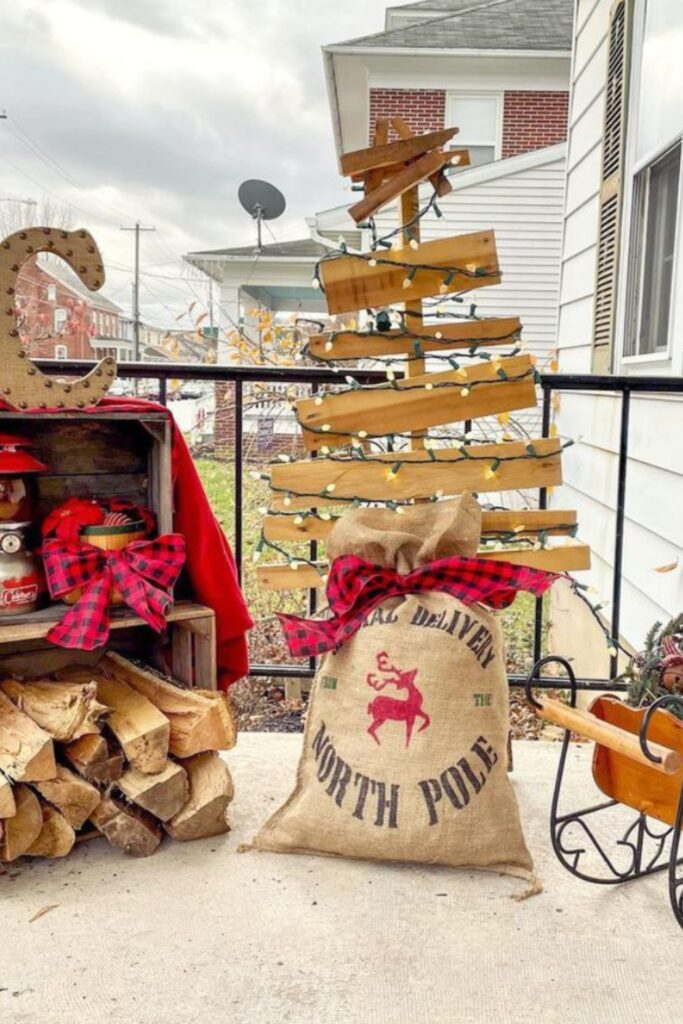 christmas front porch planters