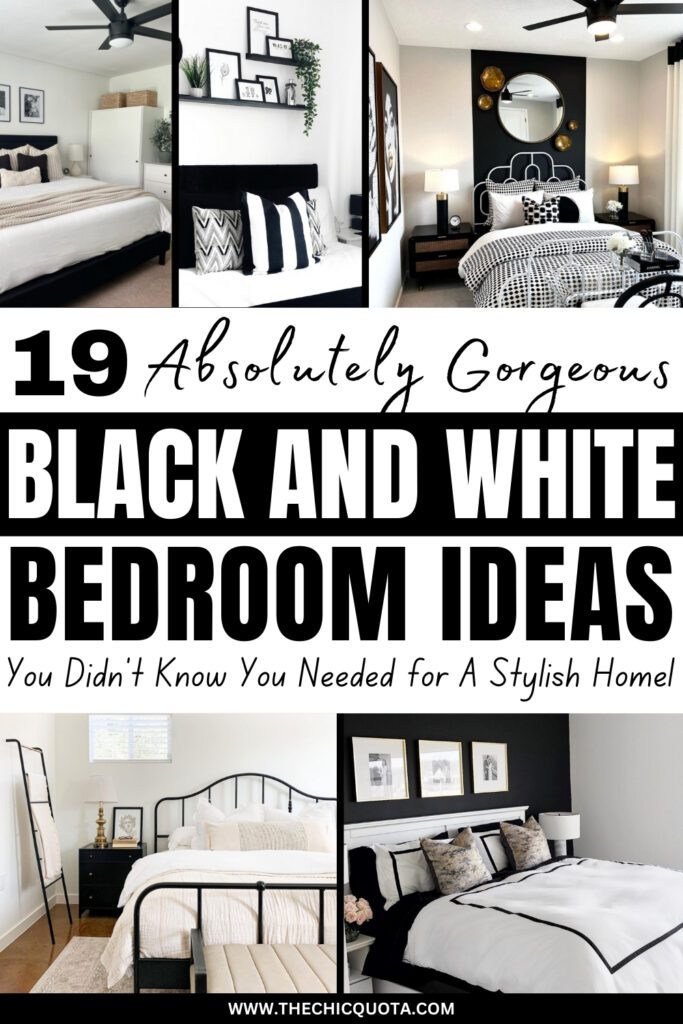 black and white bedroom decor