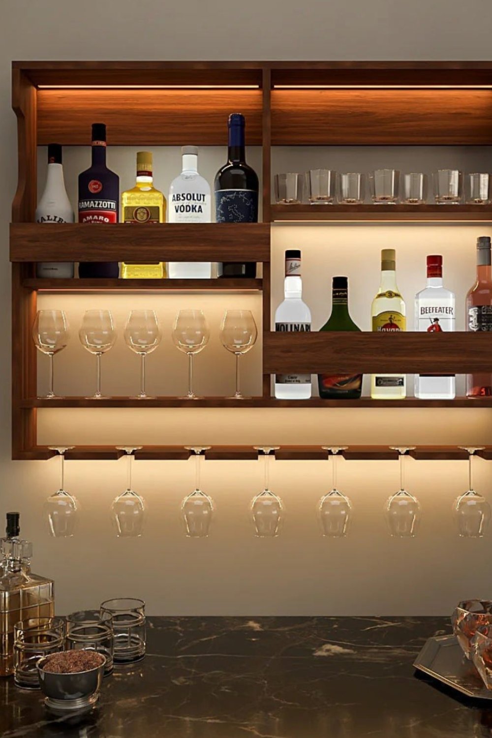 37 DIY Bar Shelf Ideas For A Stylish Home Bar You'll Love - THE CHIC QUOTA