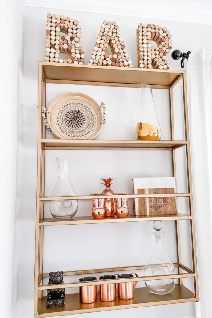 diy wall shelf bar