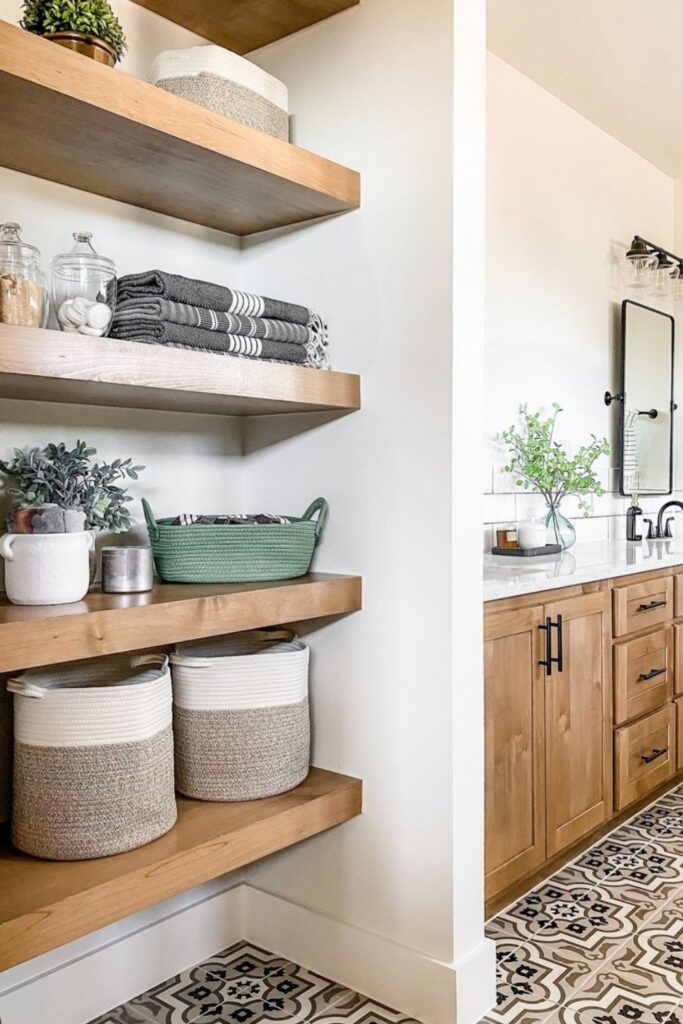 modern farmhouse bathroom small