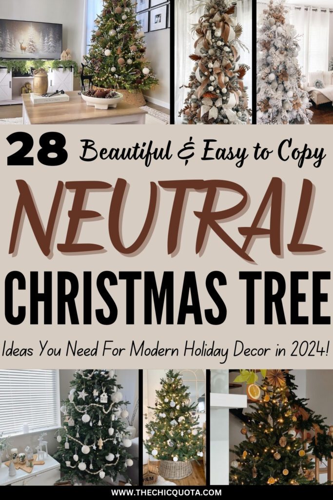 neutral christmas tree decor