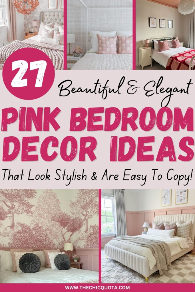 pink bedroom decor ideas for women