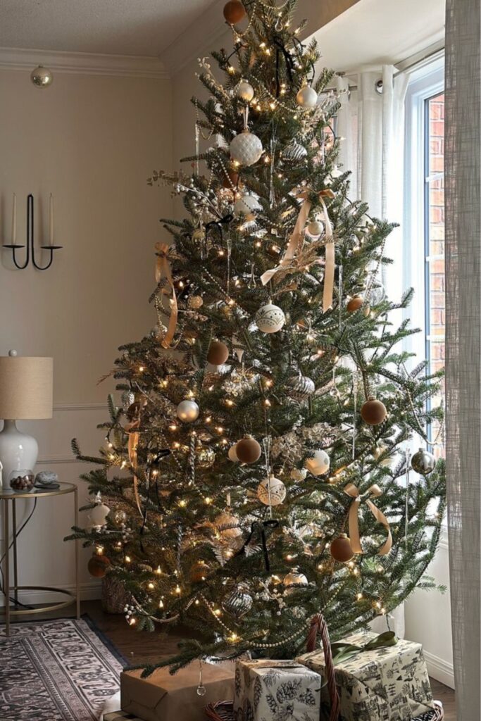 rustic neutral christmas tree