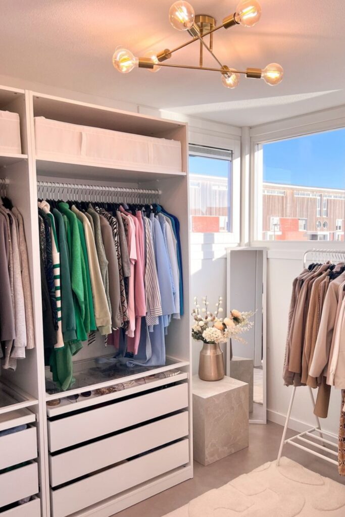 small walk in closet organization ideas