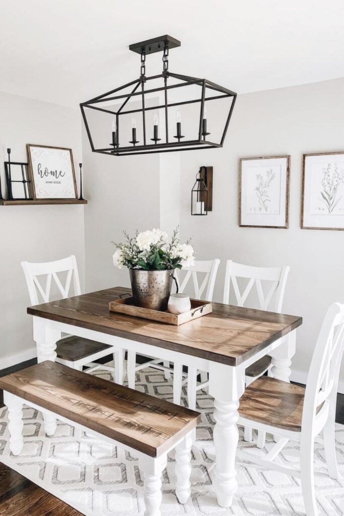 small modern farmhouse dining room