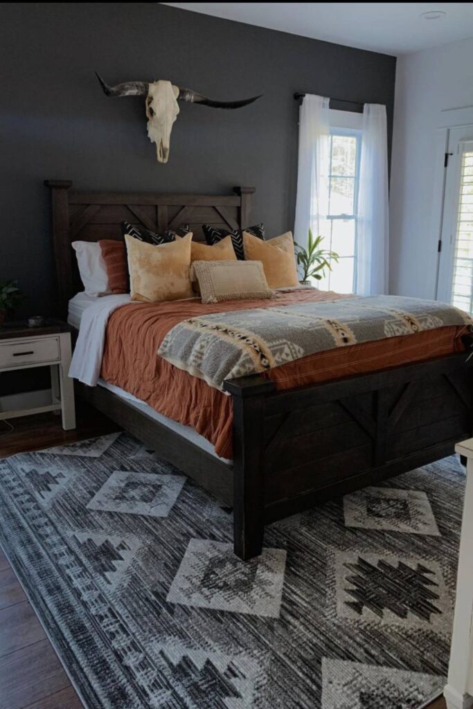 western bedroom ideas black wall