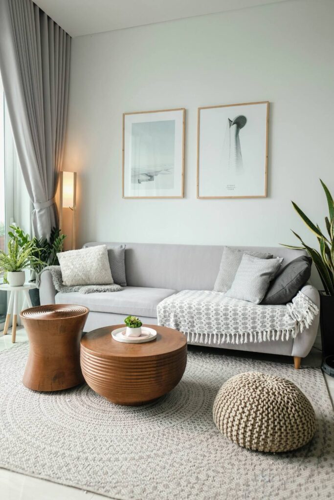 cream and beige living room