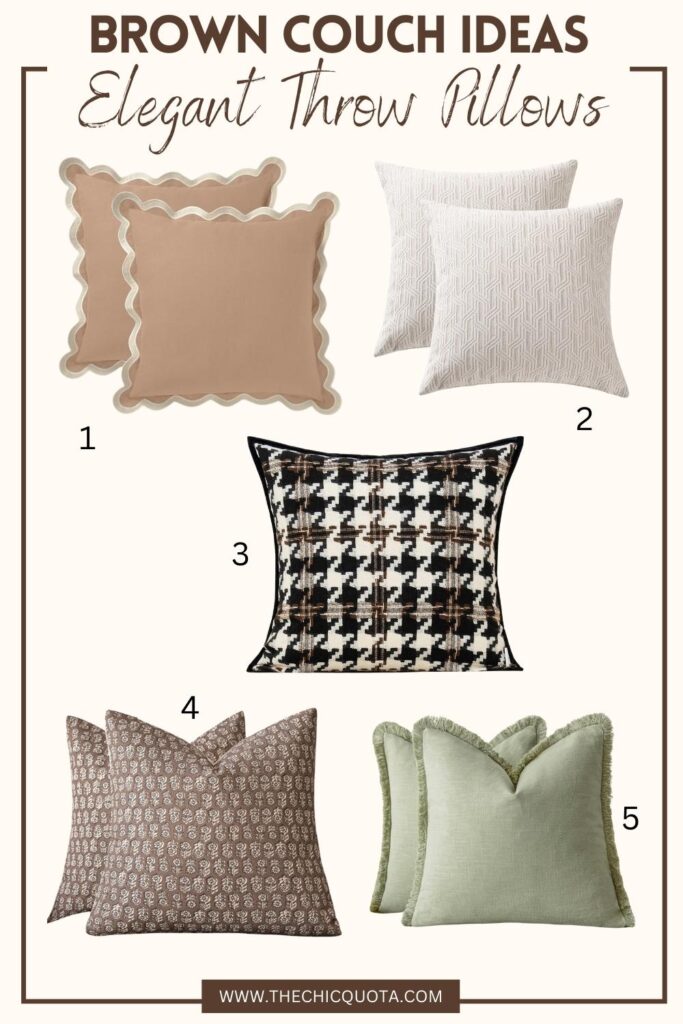 throw pillow ideas for dark brown couch interest