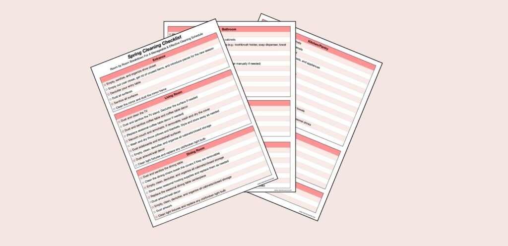 spring cleaning checklist free printable