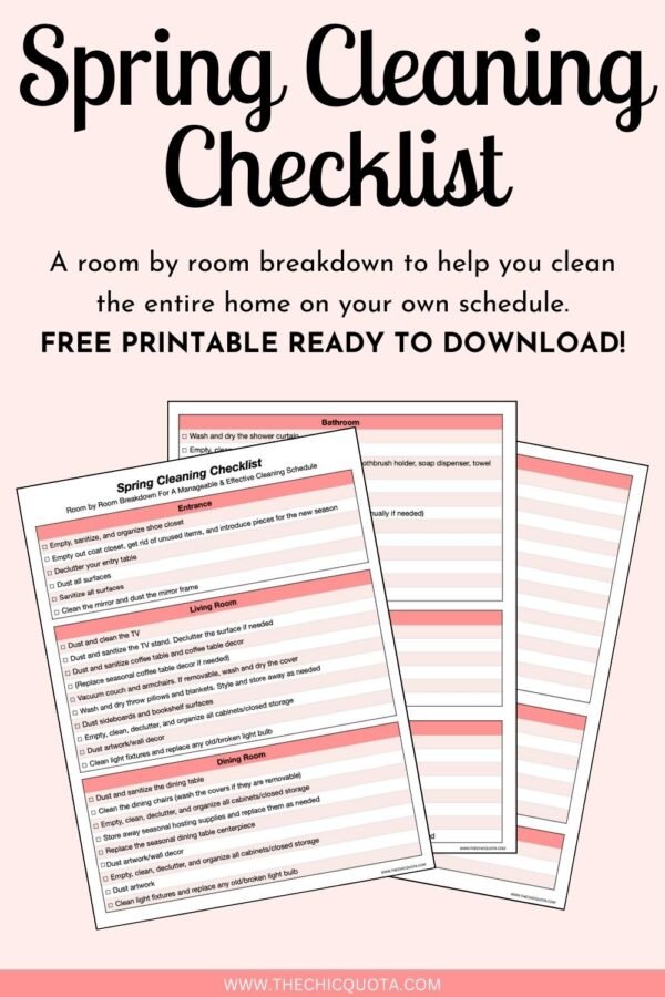 A Simple Spring Cleaning Checklist To Help You Tackle It All - THE CHIC ...