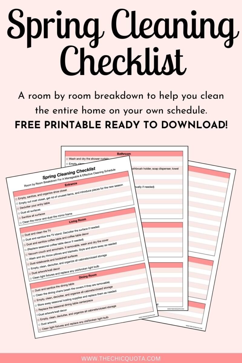 A Simple Spring Cleaning Checklist To Help You Tackle It All - THE CHIC ...
