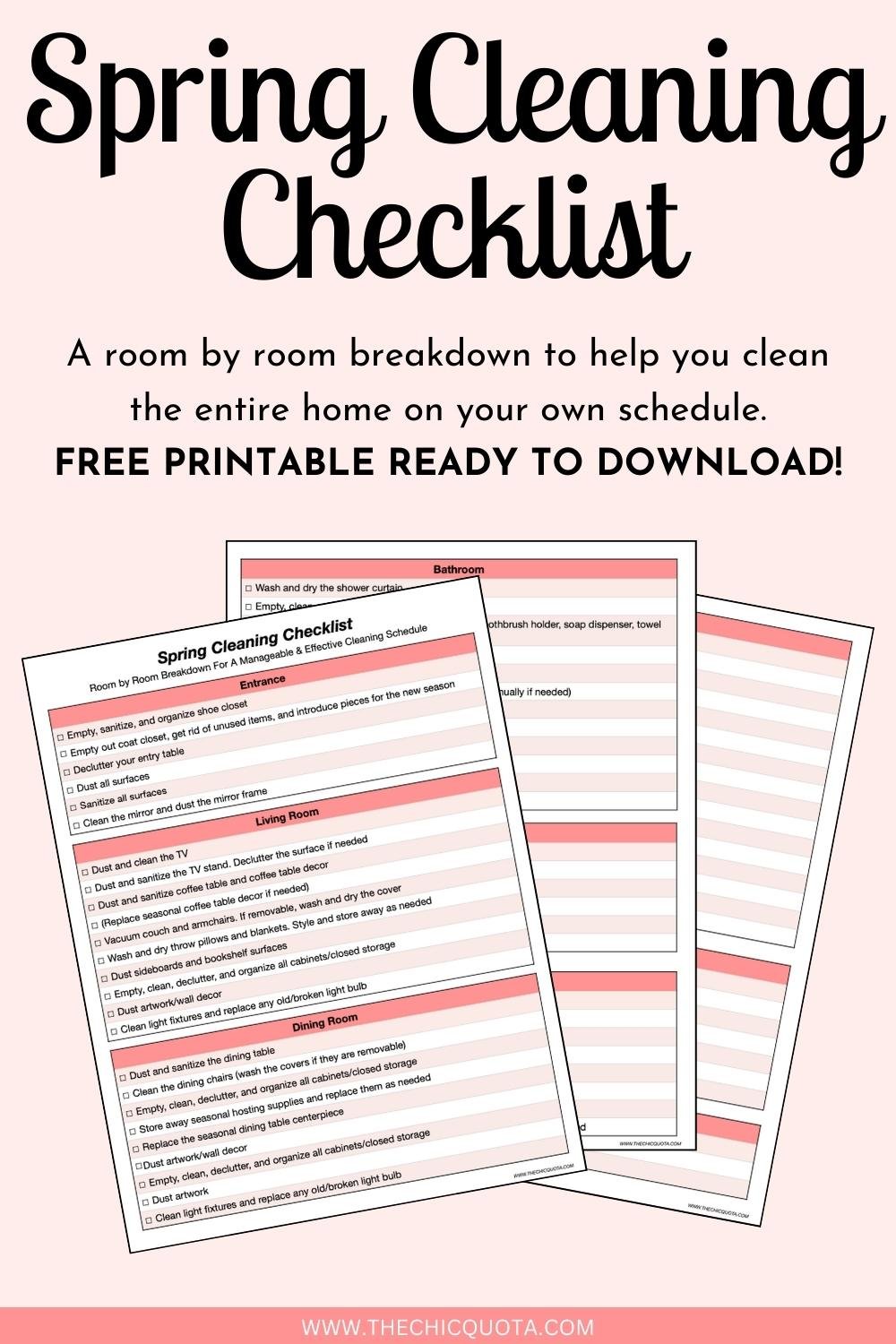 A Simple Spring Cleaning Checklist To Help You Tackle It All - THE CHIC ...