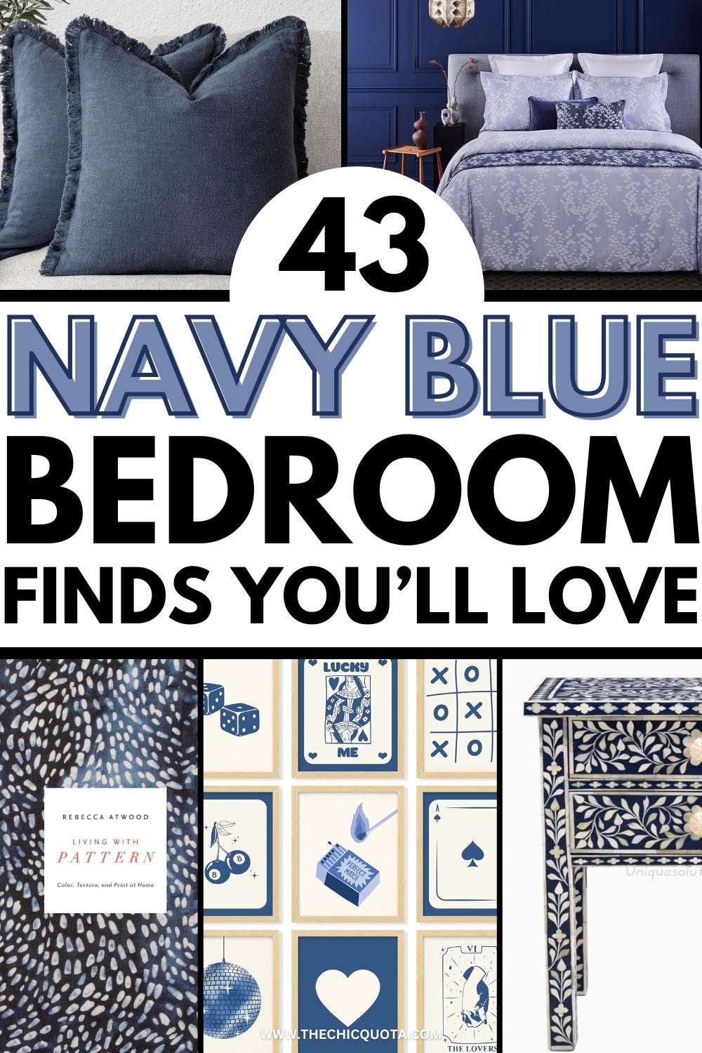 40+ Navy Blue Bedroom Ideas For Beautiful Decor - The Chic Quota