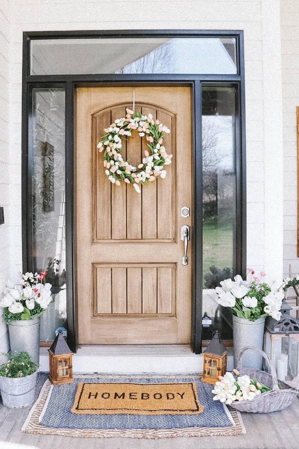 spring porch decor farmhouse style