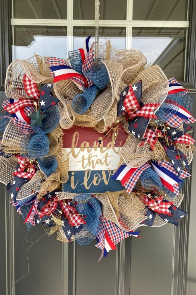 4th of July wreath diy dollar tree