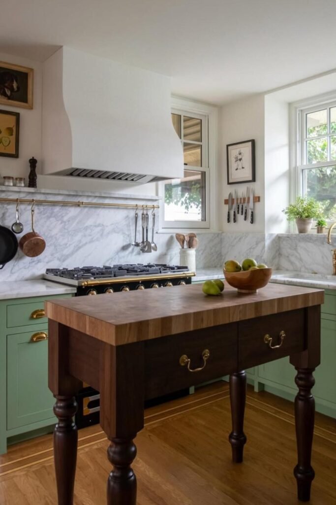 sage green kitchen cabinets