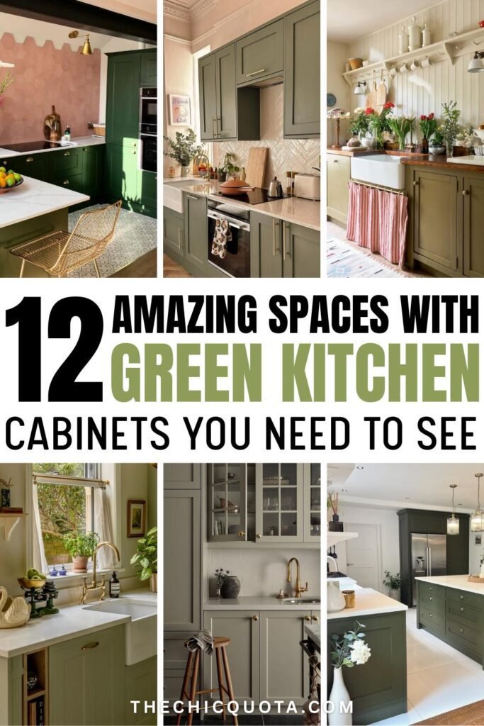 green kitchen cabinets