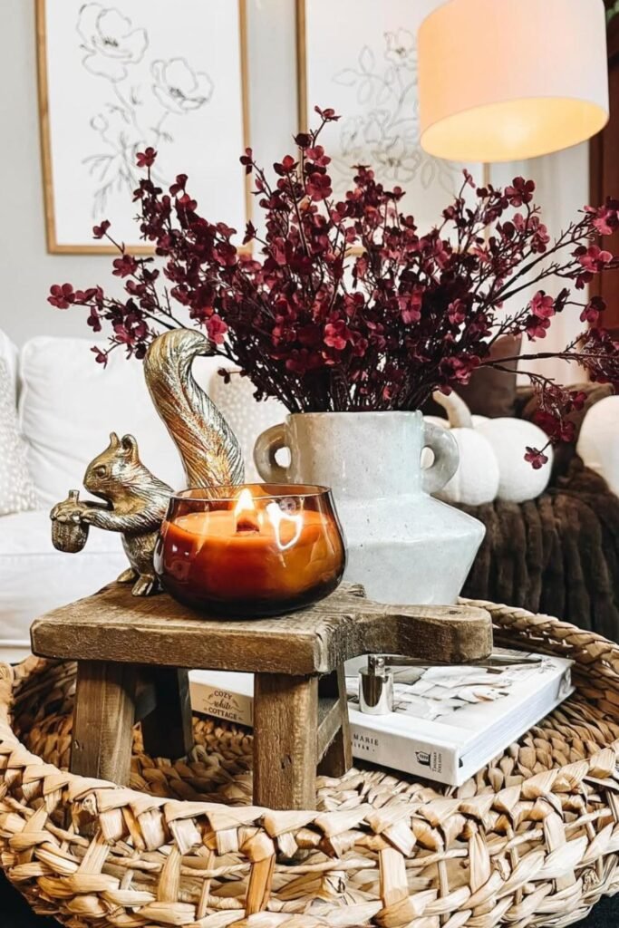 autumn coffee table scene