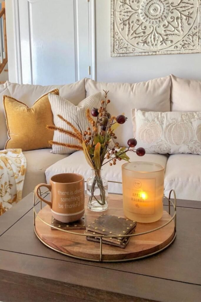 autumn themed coffee table