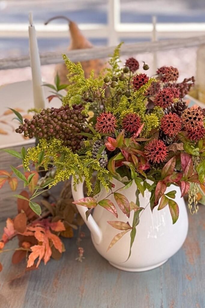 autumn color flower arrangements
