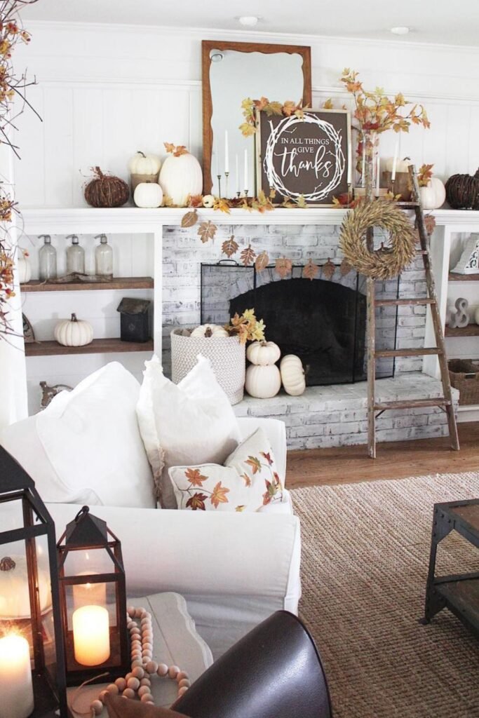 simple fall decor living room